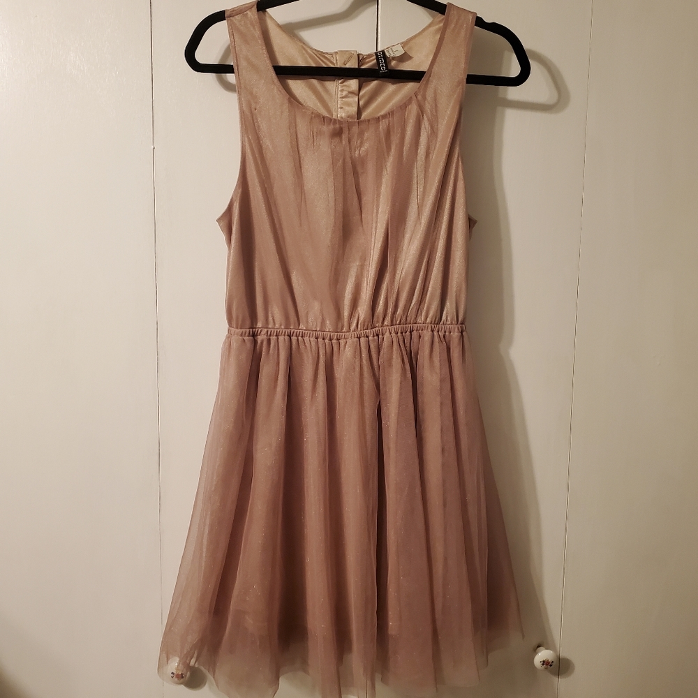 Pink/gold sparkly tulle dress